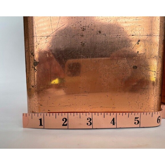 Set of 2 MCM Vintage Garner Ware Copper Metal Canisters Sugar & Tea Mid Century - Picture 11 of 12